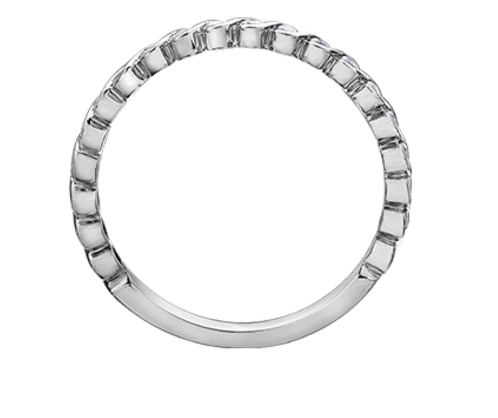 18K White Gold/Palladium Alloy (hypoallergenic) 0.20-0.50cttw Round Brilliant Multi-Stone Diamond Band - / Carat Total