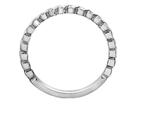 18K White Gold/Palladium Alloy (hypoallergenic) 0.20-0.50cttw Round Brilliant Multi-Stone Diamond Band - / Carat Total