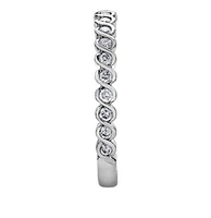 18K White Gold/Palladium Alloy (hypoallergenic) 0.20-0.50cttw Round Brilliant Multi-Stone Diamond Band - / Carat Total