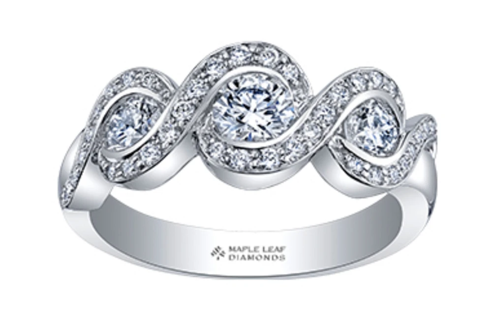 18K White Gold/Palladium Alloy (hypoallergenic) 0.60-1.00cttw Round Brilliant Multi-Stone Diamond Band - / Carat Total
