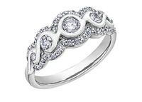 18K White Gold/Palladium Alloy (hypoallergenic) 0.62cttw Round Brilliant Multi-Stone Diamond Band