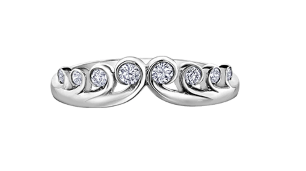 14K White Gold 0.18cttw Round Brilliant Multi-Stone Diamond Ring - Gold/Palladium