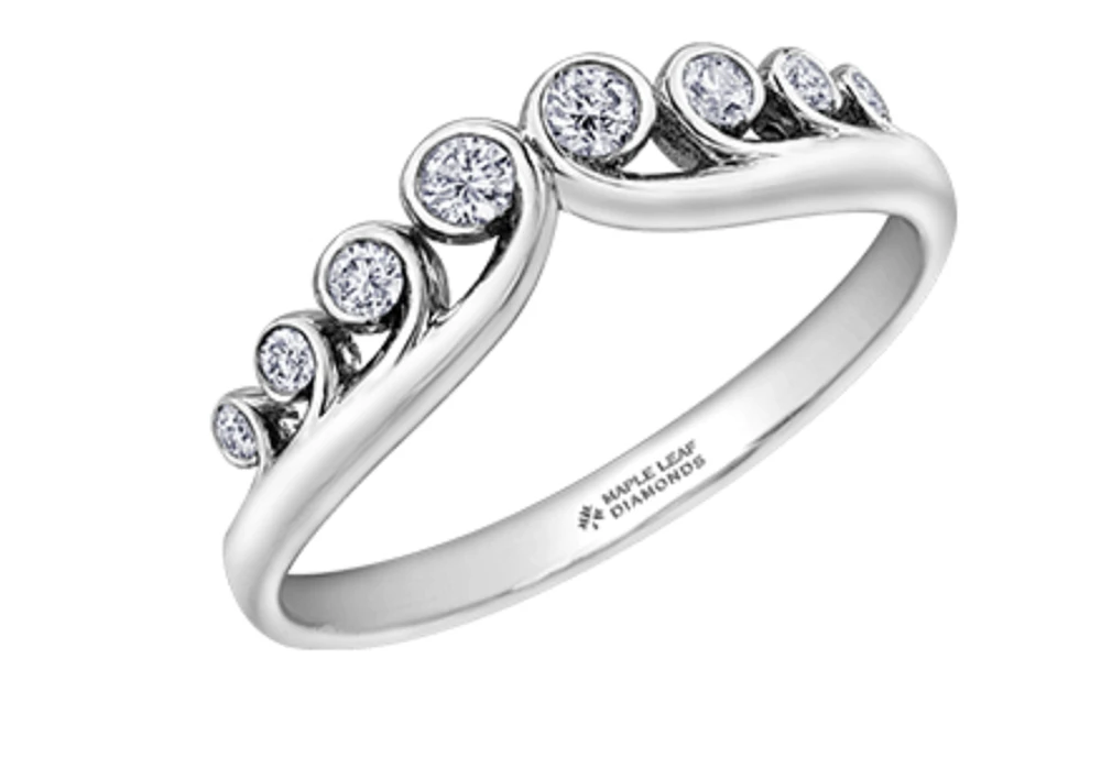 14K White Gold 0.18cttw Round Brilliant Multi-Stone Diamond Ring - Gold/Palladium