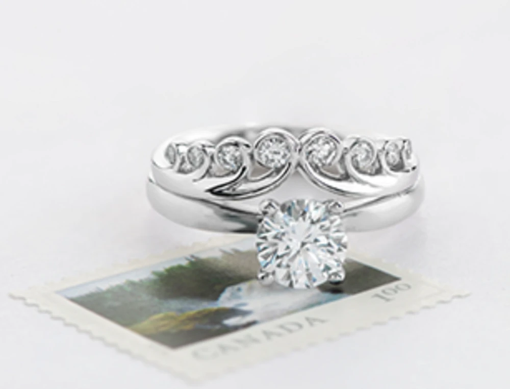 14K White Gold 0.18cttw Round Brilliant Multi-Stone Diamond Ring - Gold/Palladium