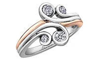 14k White & Rose Gold 0.34cttw Diamond Ring, size 6.5
