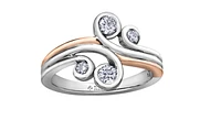 14k White & Rose Gold 0.34cttw Diamond Ring, size 6.5