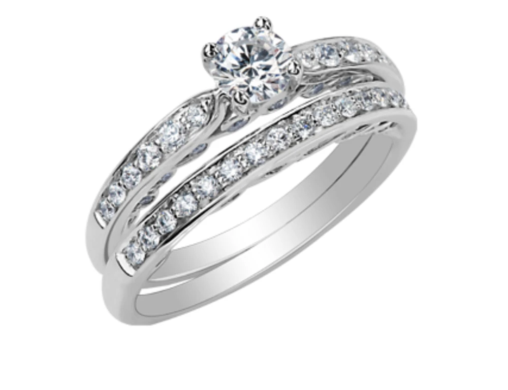 18K White Gold/Palladium Alloy (hypoallergenic) 0.65cttw Round Brilliant Diamond Ring