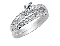 18K White Gold/Palladium Alloy (hypoallergenic) 0.65cttw Round Brilliant Diamond Ring