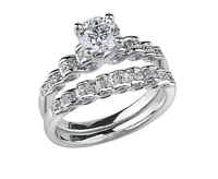 18K White Gold/Palladium Alloy (hypoallergenic) 0.75-1.15cttw Round Brilliant Multi-Stone Diamond Ring - / Carat Total