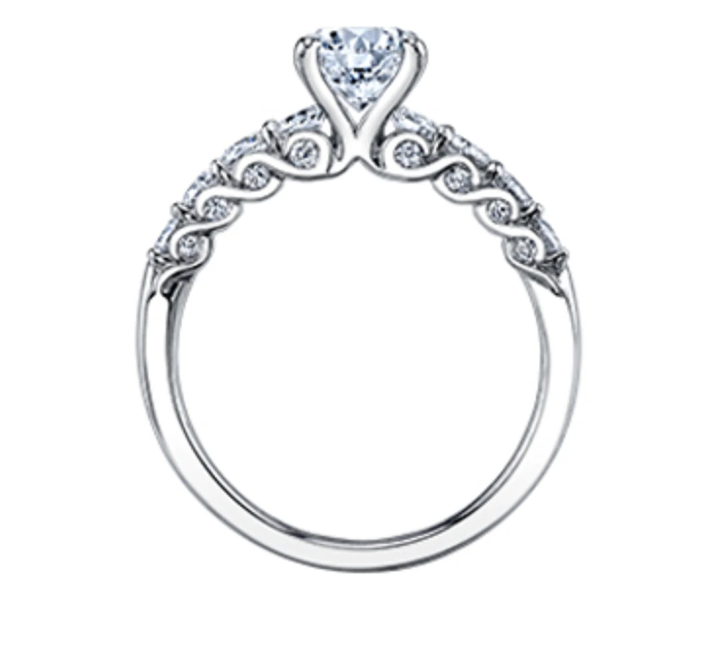 18K White Gold/Palladium Alloy (hypoallergenic) 0.80-1.70cttw Round Brilliant Multi-Stone Diamond Ring - / Carat Total