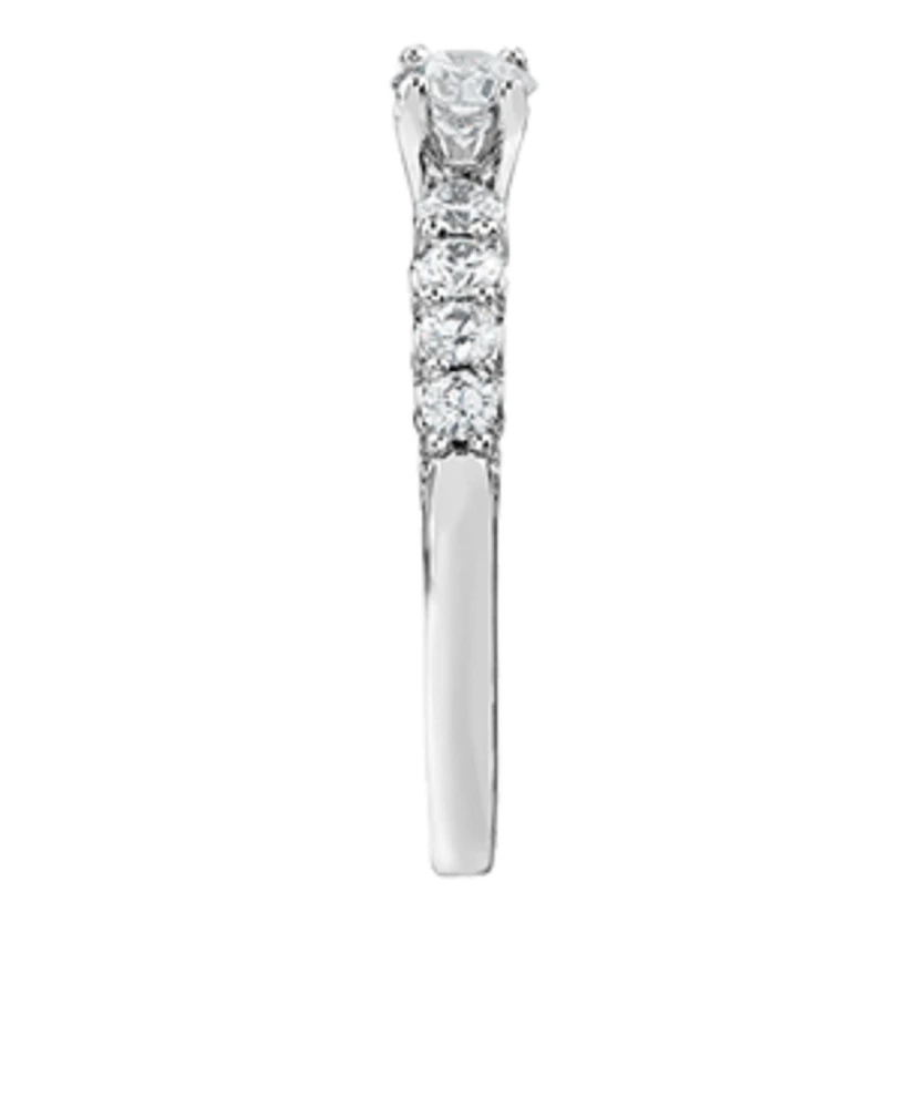 18K White Gold/Palladium Alloy (hypoallergenic) 0.80-1.70cttw Round Brilliant Multi-Stone Diamond Ring - / Carat Total