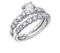 18K White Gold/Palladium Alloy (hypoallergenic) 0.80-1.70cttw Round Brilliant Multi-Stone Diamond Ring - / Carat Total