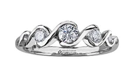 14K White Gold 0.40cttw Round Brilliant Multi-Stone Diamond Ring - Gold/Palladium