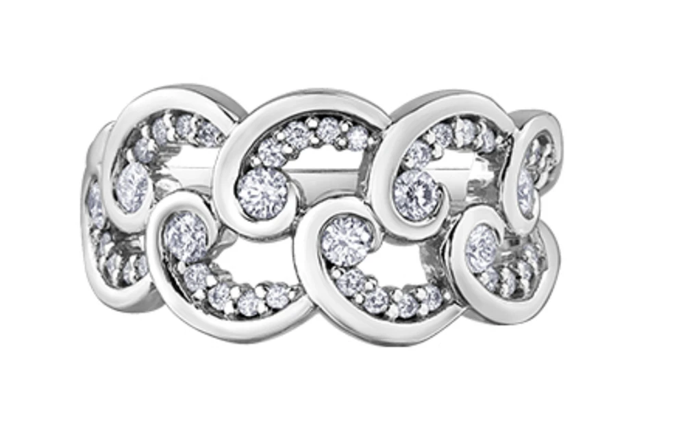 14K White Gold 0.51cttw Diamond Band - 6.5