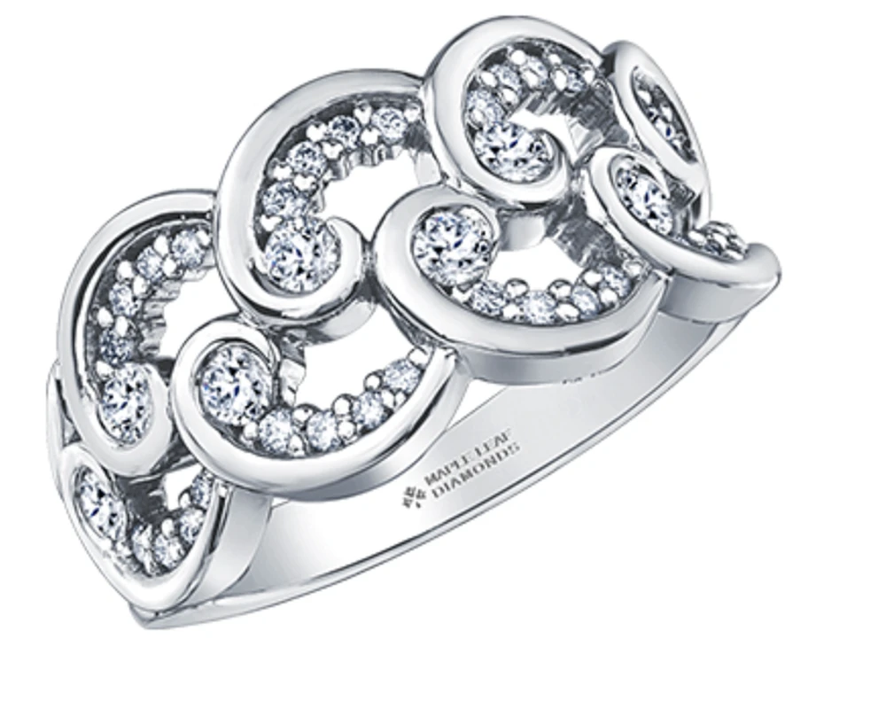 14K White Gold 0.51cttw Diamond Band - 6.5