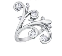 14K White Gold 0.64cttw Diamond Ring- 6.5