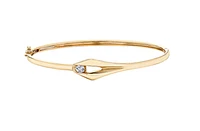 10K Yellow Gold 0.17cttw Canadian Diamond Bangle, 7"