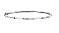 14K White Gold 0.60cttw Canadian Diamond Bangle, 7"