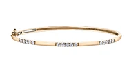 14K White Gold 0.60cttw Canadian Diamond Bangle, 7"