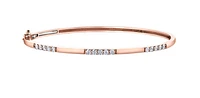 14K White Gold 0.60cttw Canadian Diamond Bangle, 7"