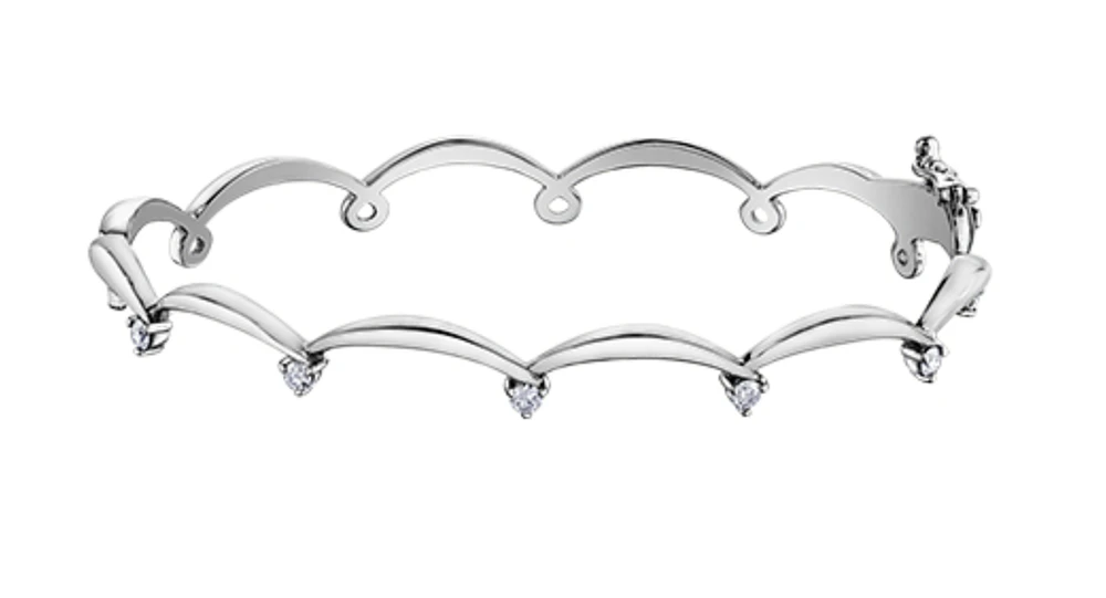 14K White Gold 0.25cttw Canadian Diamond Tennis Bracelet, 7"