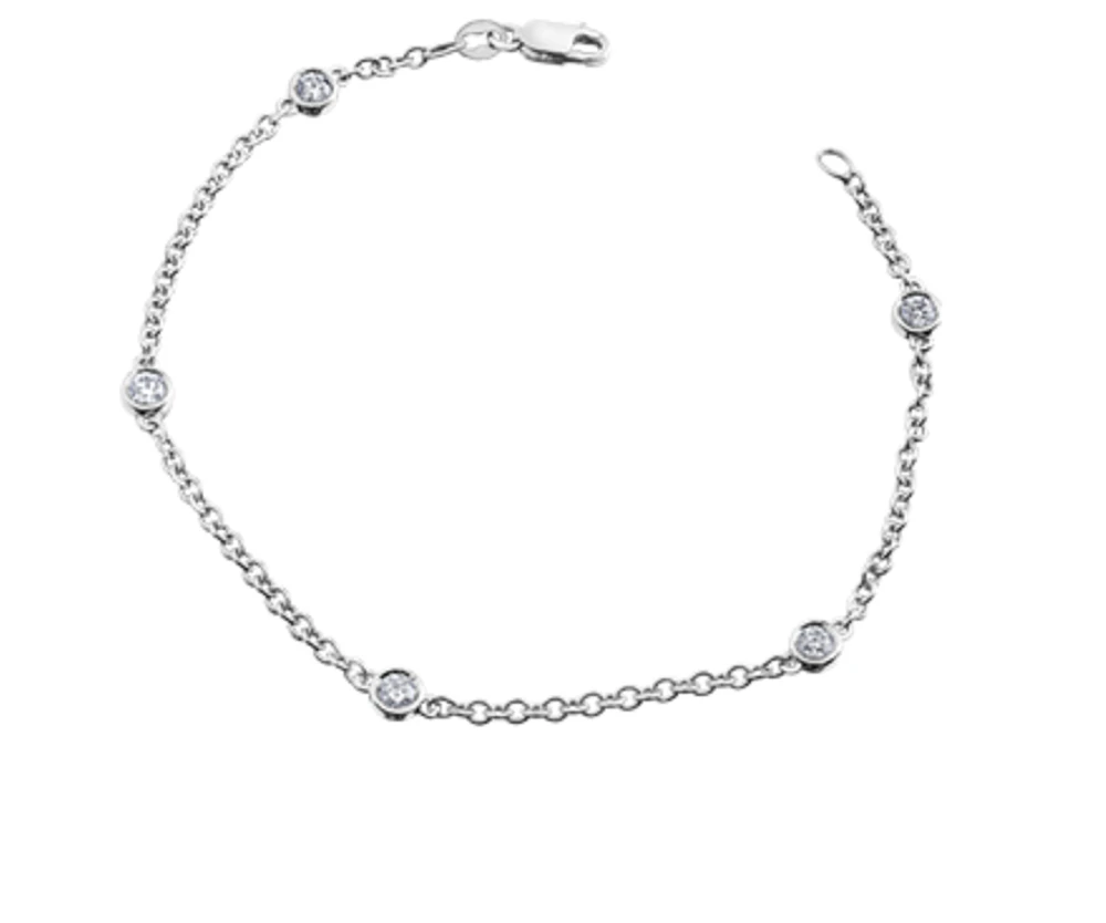 14K White Gold 0.40cttw Canadian Diamond Bracelet, 7"