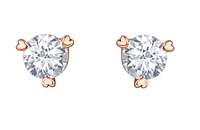 10K Rose Gold 0.25cttw Canadian Diamond Hart Martini Claw Set Earrings - 14K