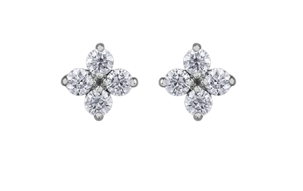 14K White Gold 0.40cttw Canadian Diamond Stud Earrings