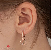 14K Rose Gold 0.12cttw Canadian Diamond Drop Cage Earrings