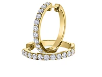 14K White Gold 1.54cttw Canadian Diamond Hoop Earrings