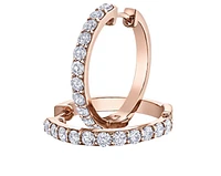 14K White Gold 1.54cttw Canadian Diamond Hoop Earrings