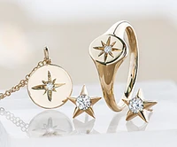 10K Yellow Gold 0.12-0.28cttw Canadian Diamond Star Stud Earrings - / Carat total