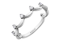 14K White Gold 0.15cttw Scalloped Canadian Diamond Band, 6.5