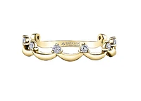 14K White Gold 0.15cttw Scalloped Canadian Diamond Band, 6.5