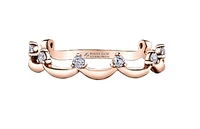 14K White Gold 0.15cttw Scalloped Canadian Diamond Band, 6.5