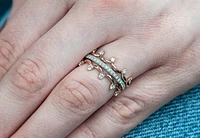 14K White Gold 0.15cttw Scalloped Canadian Diamond Band, 6.5