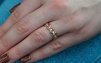 14K White Gold 0.15cttw Scalloped Canadian Diamond Band, 6.5