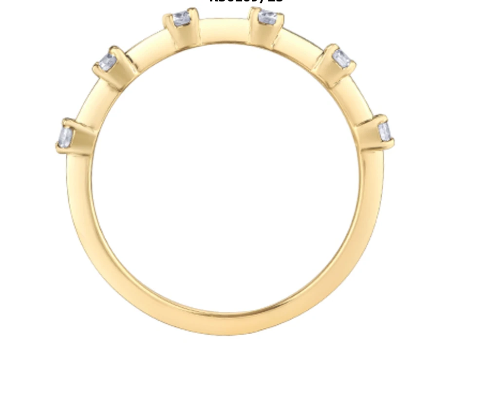 14K Yellow Gold 0.25cttw Canadian Diamond Band, 6.5