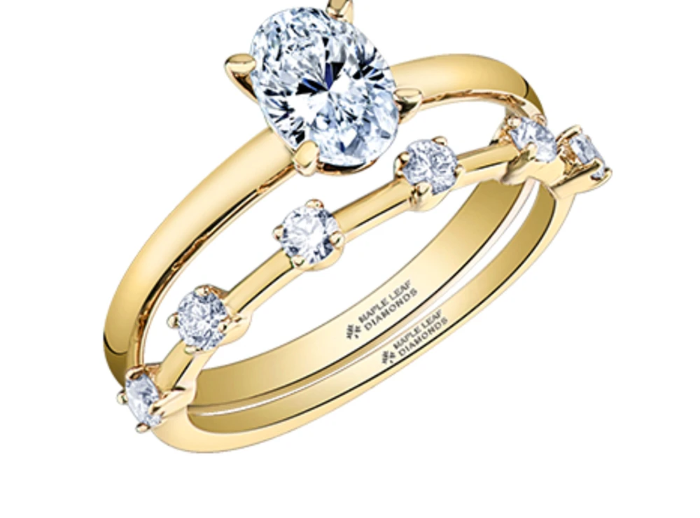 14K Yellow Gold 0.25cttw Canadian Diamond Band, 6.5