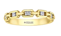 14K Yellow Gold 0.20cttw Princess Canadian Diamond Band, 6.5
