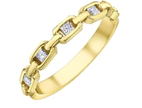 14K Yellow Gold 0.20cttw Princess Canadian Diamond Band, 6.5