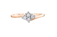 14K White Gold 0.16cttw Canadian Diamond Ring, 6.5