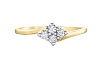 14K White Gold 0.16cttw Canadian Diamond Ring, 6.5