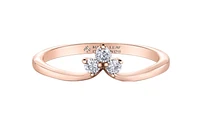 14K Rose Gold 0.10cttw Canadian Diamond Ring/Band, 6.5