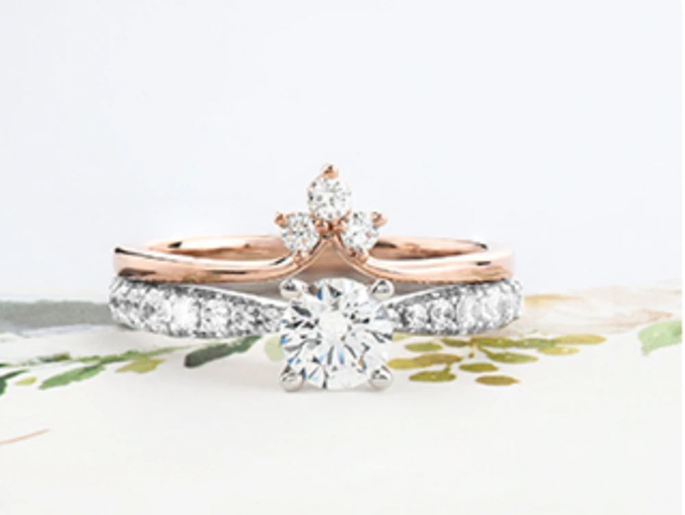 14K Rose Gold 0.10cttw Canadian Diamond Ring/Band, 6.5