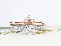 14K Rose Gold 0.10cttw Canadian Diamond Ring/Band, 6.5