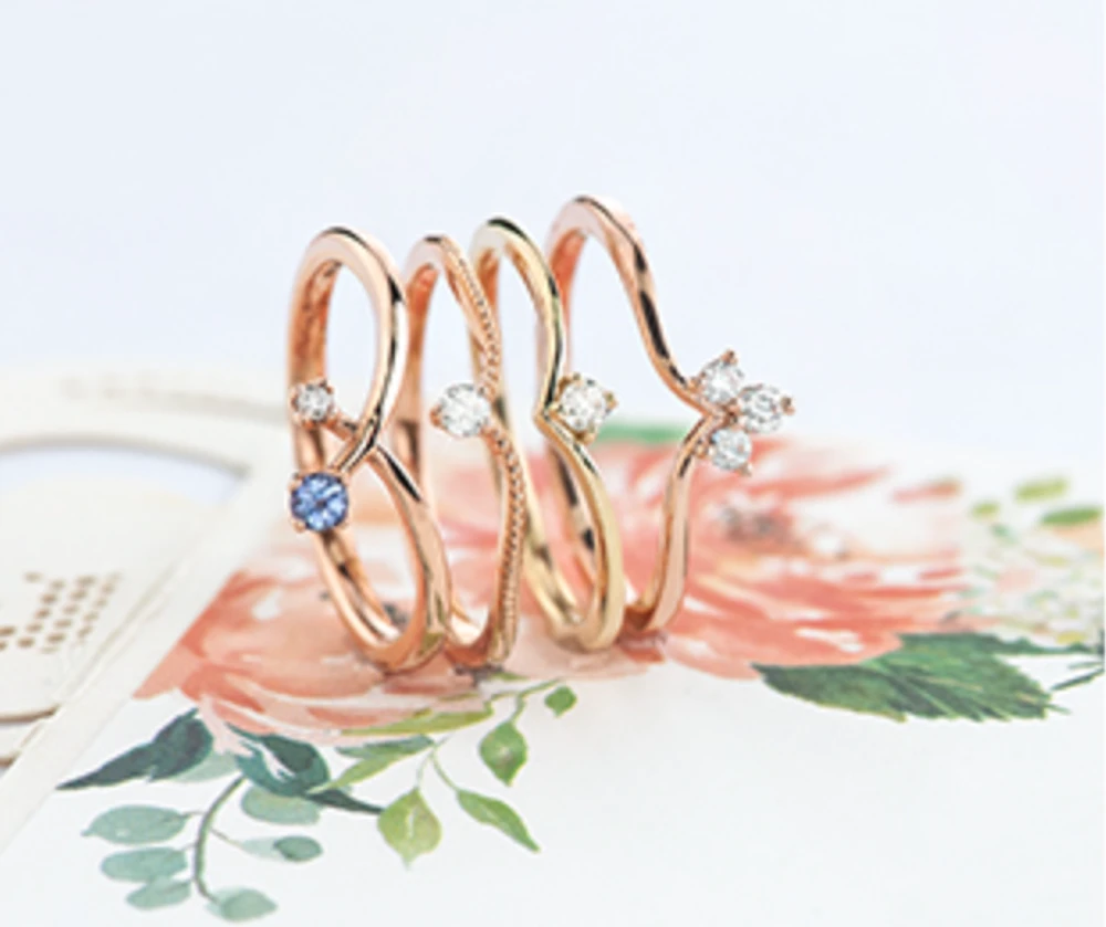 14K Rose Gold 0.10cttw Canadian Diamond Ring/Band, 6.5