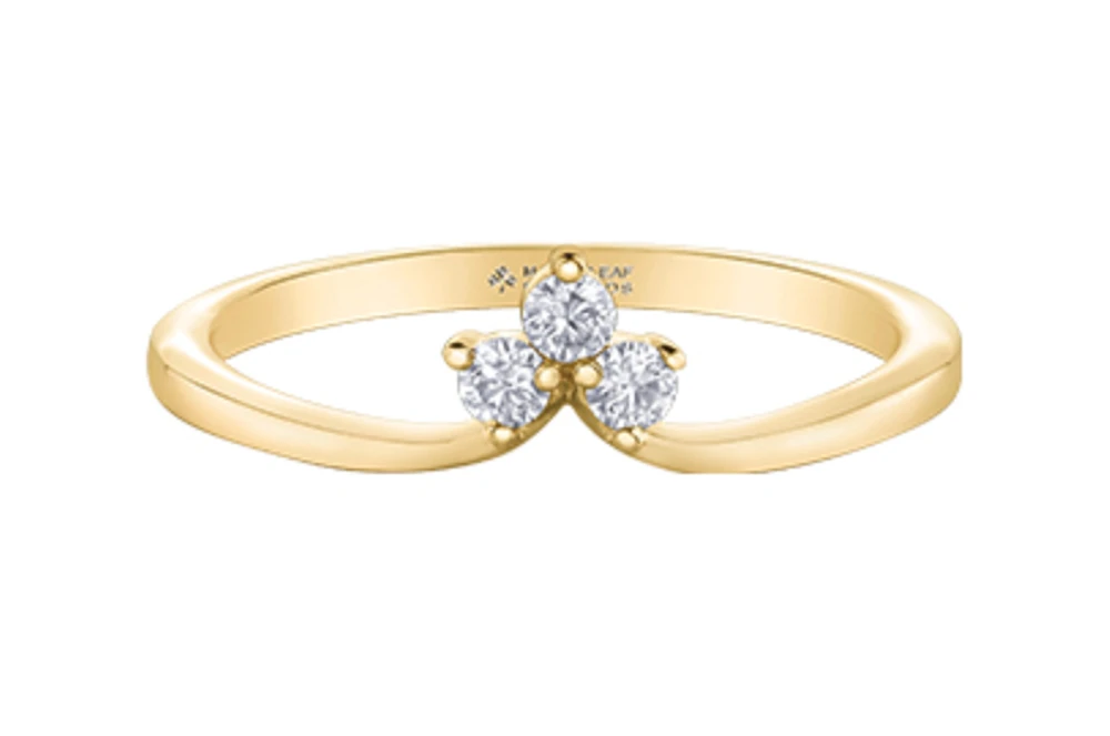 14K Rose Gold 0.10cttw Canadian Diamond Ring/Band, 6.5
