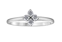 14K White Gold 0.25cttw Canadian Diamond Ring, 6.5