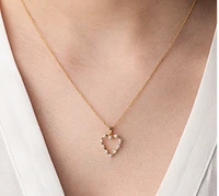 14K Yellow Gold 0.20cttw Round Brilliant Heart Shape Canadian Diamond Necklace